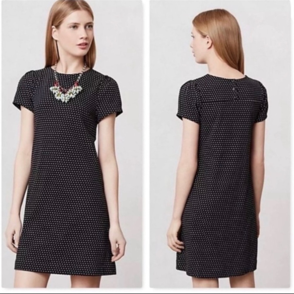 Anthropologie Polka Dot Puff Sleeve Mini Dress